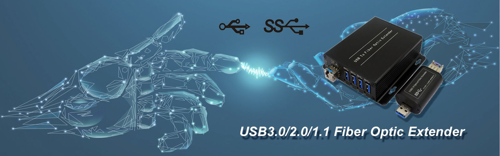 موسع USB الألياف البصرية
