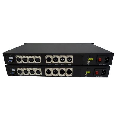 XLR ثنائية الاتجاه لتحويل الألياف إلى 4 قنوات ثنائية الاتجاه