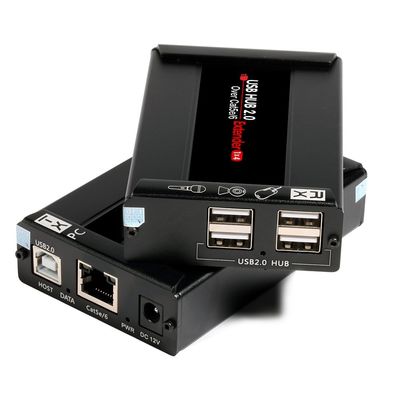 موسع 2 منفذ USB 2.0 فوق كابل Cat5 / Cat6