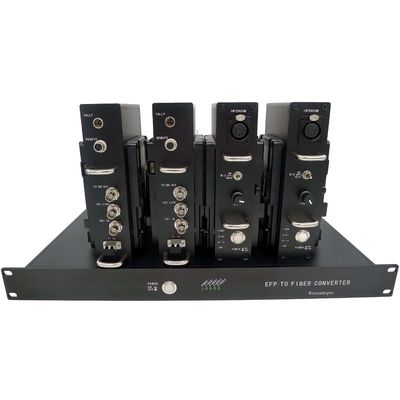 نظام ألياف الكاميرا 4 قنوات مع Timecode و SDI Video و Tally و Remote و CCU إلى محول الألياف