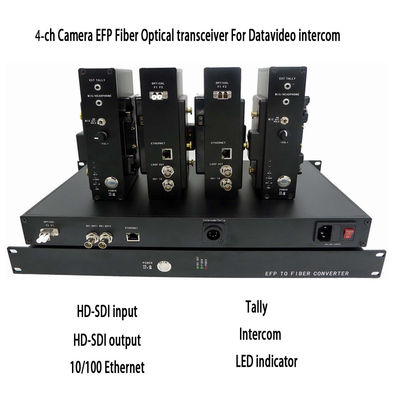 نظام ألياف الكاميرا 4 قنوات مع Timecode و SDI Video و Tally و Remote و CCU إلى محول الألياف