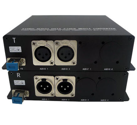 2ch متوازن XLR الصوت إلى محول الألياف مع وضع واحد ST / LC / FC / SC موصل بصري