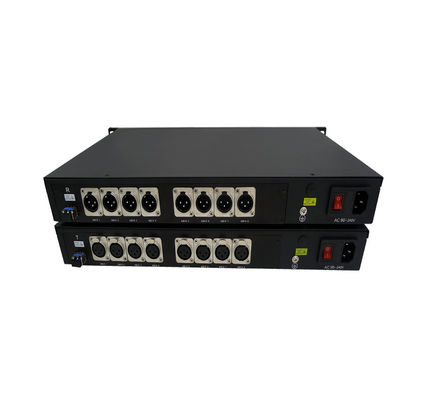 9 / 125u وضع فردي 8 قنوات 3 Pin XLR صوت متوازن عبر محول الألياف