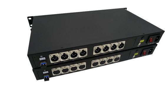 9 / 125u وضع فردي 8 قنوات 3 Pin XLR صوت متوازن عبر محول الألياف