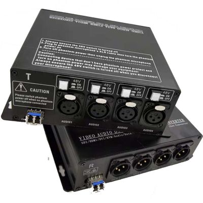 محول xLR الرقمي إلى الألياف البصرية مع مصدر طاقة فانتوم 48 فولت قابل للتحويل