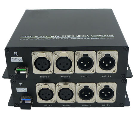 XLR موازنة الصوت ثنائي الاتجاه عبر الألياف