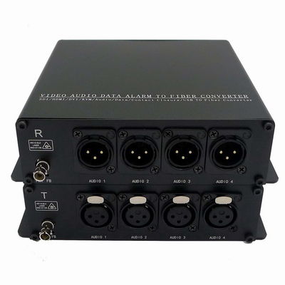 محول AES EBU من الألياف البصرية إلى الصوت التناظري 4 قنوات مع ألياف أحادية